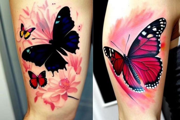 Ripped Skin Tattoo with Butterfly