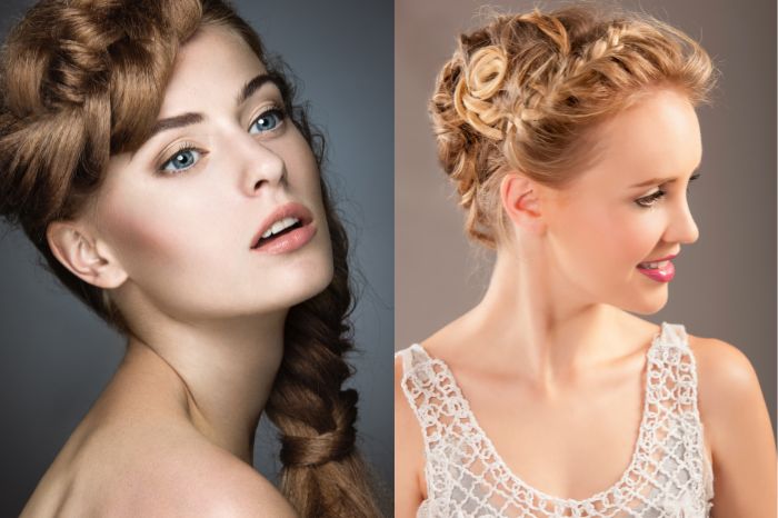 How to do half up half down braided hairstyle?