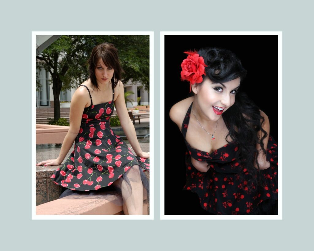 cherry printed dress